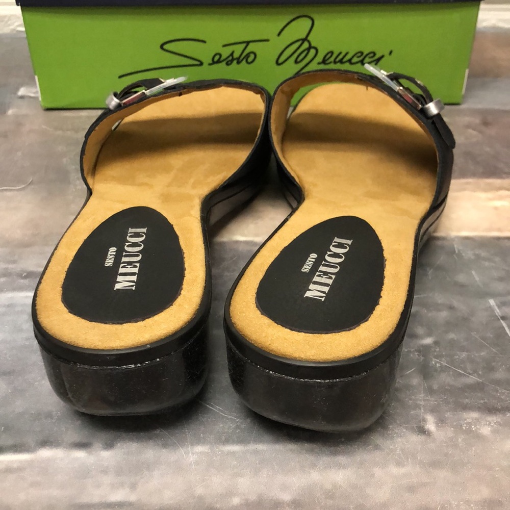 Sesto Meucci black Sachi maxi calf size 11 sandals bubble bottoms made in Italy - Picture 4 of 9
